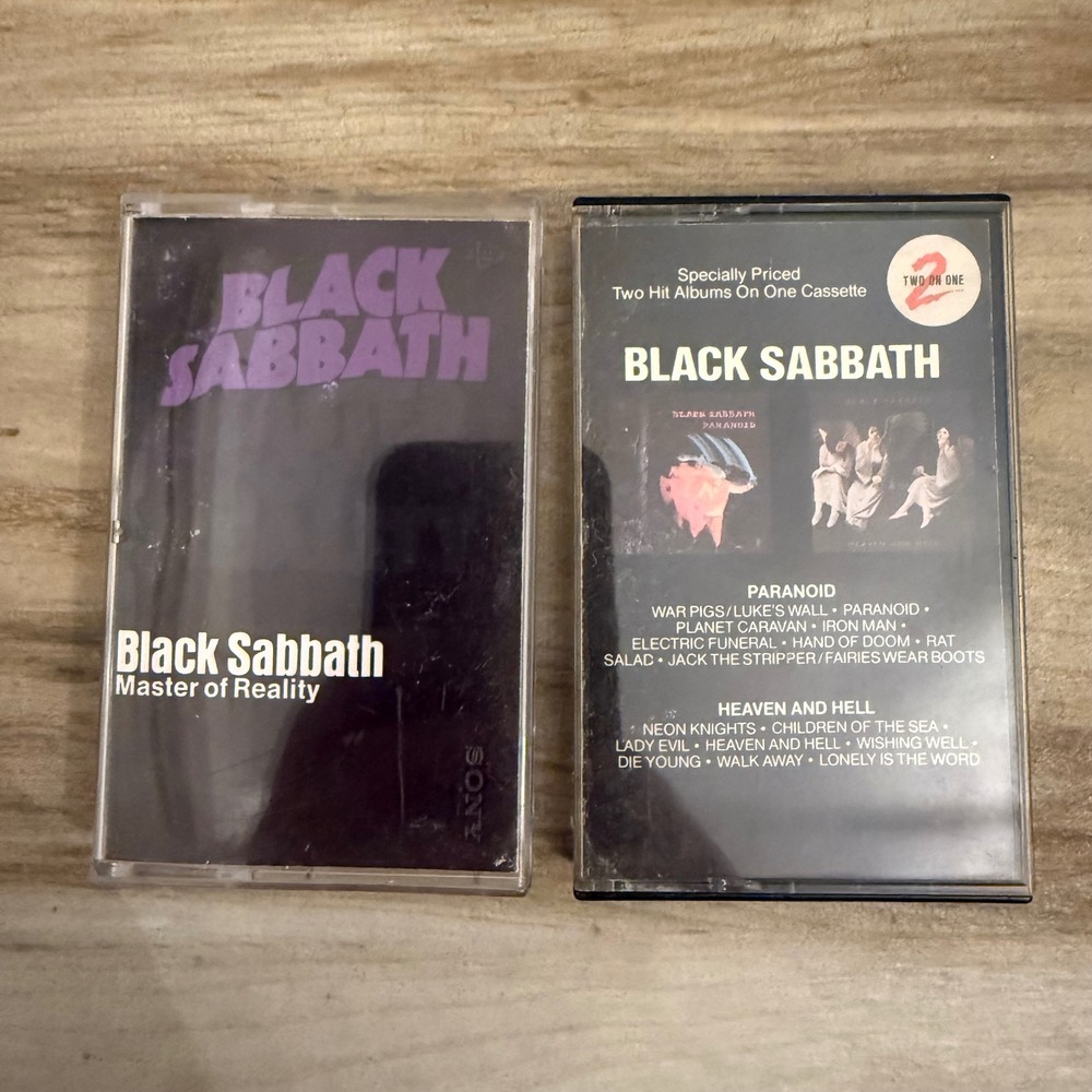 Black Sabbath Cassettes Master of Reality Paranoid, Heaven and Hell Lot of 2